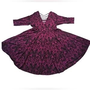 Enchanting Red & Black Torrid Skull Dress